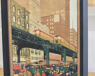 Framed Chicago Transit Authority poster.