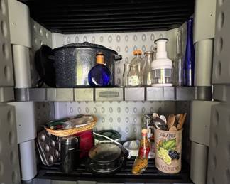 Canning pit, assorted kitchen, milk jug container and more