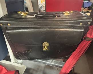 vintage pilot briefcase leather