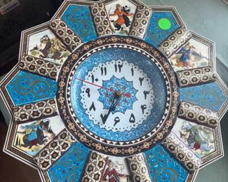 persian inlaid clock vintage