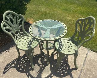 cast iron patio set three piece