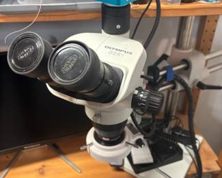 olympus stereo microscope with monitor 