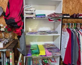 gift wrapping supplies, lamps, shoes