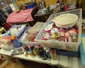 various ribbons and sewing notions