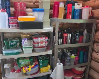 tupperware sets, thermos', shaker bottles, large bowls