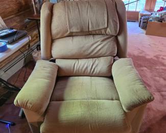 beige fabric lift recliner chair