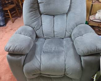 grey plush fabric power lift recliner chair