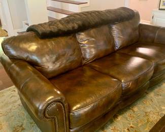 leather three seat  sofa--great shape!