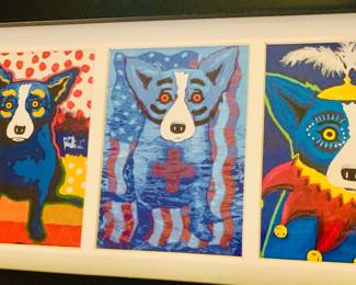 framed Blue Dog small posters