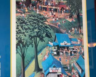 framed signed Earl Hebert print of Festival Acadiens et Creoles