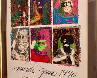signed and numbered "Kings of Carnival" by artist Richard Thomas--signed and numbered