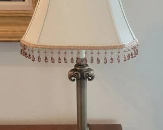 Traditional Table Lamp with Beaded Shade