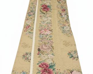 Antique French Aubusson Floral Tapestry Runner