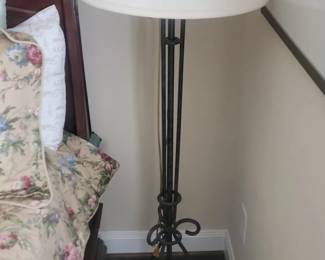 Wrought Iron Floor Lamp with Cream Shade