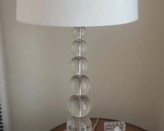 Pottery Barn Stacked Crystal Ball Table Lamp