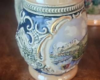 German Beer Stein with Scenic Depiction
