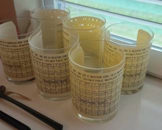 Vintage Cera Dow Jones Stock Market Punch Card Glasses