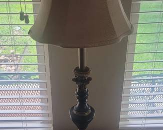 Traditional Table Lamp with Decorative Base and Fabric Shade