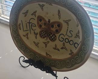 Life is Good Butterfly Oval Platter