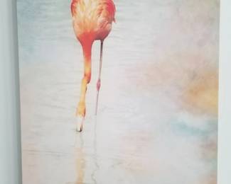Flamingo print on canvas