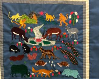 Embroidered tapestry