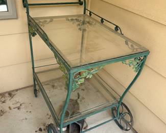 Vintage wrought Iron tea cart