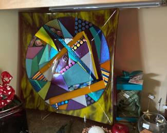 Large glass decorative plate