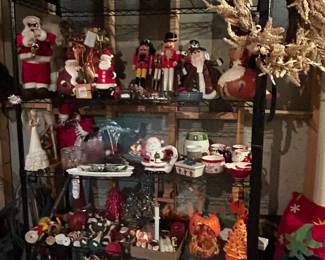 Holiday decor and shelves