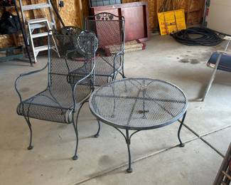 Metal table and chairs