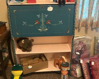 Painted drop down desk/shelf