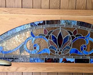 Framed stained glass approximately 6ft.