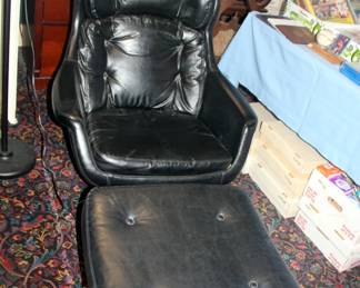 Selig Mid Century Chair & Ottoman