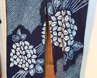 Japanese shibori noren (doorway panels)