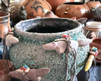 Probable Edna Leki (Zuni) fetish pot 