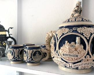 Marzi + Remy German ceramic punch bowl and mugs 