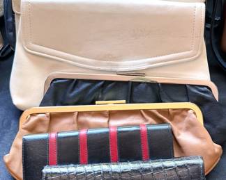 Purses + handbags, many vintage