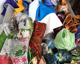 LOTS of scarves! Silk, synthetic, winter....