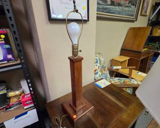 Wood MCM Table Lamp