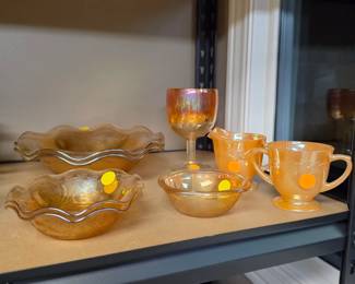 Peach Luster and Carnvinal Glass Dishes