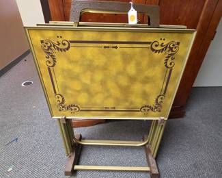 MCM Metal TV Trays with Stand
