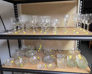 Vintage Clear Glassware and Wine Glasses