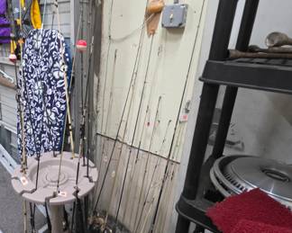 Fishing poles - mostly vintage