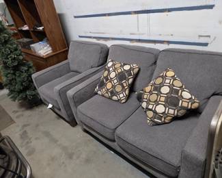 Loveseat and matching chair - only 6 months old - perfect for small room