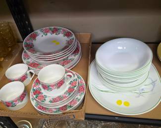 Corelle Ware Dishes, and Vintage TableTops Unlimited Rose Garden Fine China Set