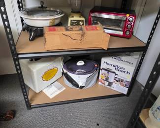 Crock Pots, Bread Maker, Coffee Dispenser, Toaster Oven and Blender