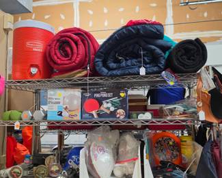More sleeping bags, exercise gear, ping pong accessories, bicycle parts and accessories, Footballs