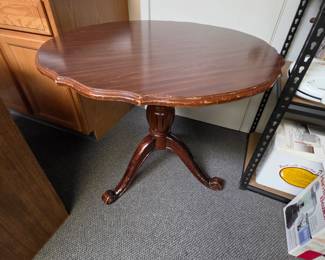 Vintage Wood Table with Scalloped Edges