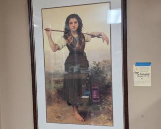 Signed Print of "The Sheperdess" signed W-Bovgvereav 1889