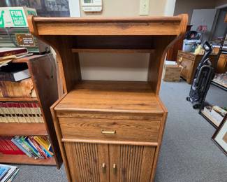 Microwave Storage Table (no casters but has place for them on the underside)