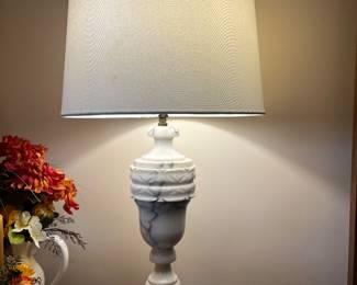 Italian carved alabaster lamp